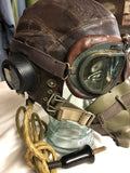 A TYPE C FLYING HELMET WITH POSTWAR MASK AND MKVIII GOGGLES